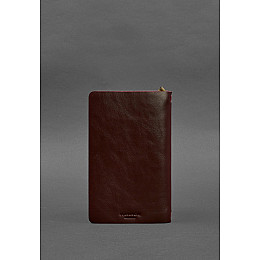 Кожаний блокнот (софт-бук) 8.0 на резинці бордовий краст BlankNote