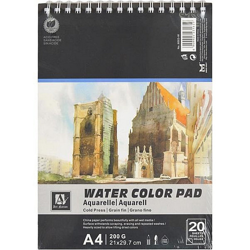 Альбом для акварели "Water Color Pad" Bambi 6003-W А4 20 листов 200 г/м²