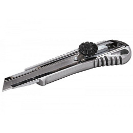 Ніж 18 мм металевий з напрямною гвинтовий замок MASTERTOOL GM (17-0198)