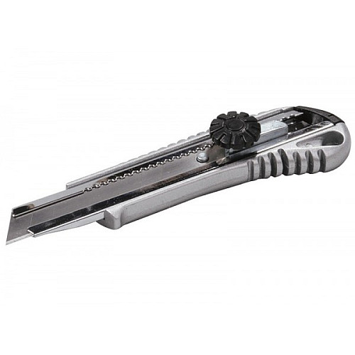 Ніж 18 мм металевий з напрямною гвинтовий замок MASTERTOOL GM (17-0198)