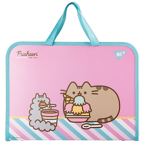 Папка-портфель YES FC на молнии с тканевыми ручками Pusheen. Stormy (492238)