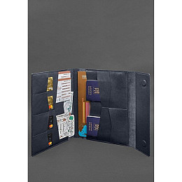 Кожаная папка для документов BlankNote А4 Темно-синяя