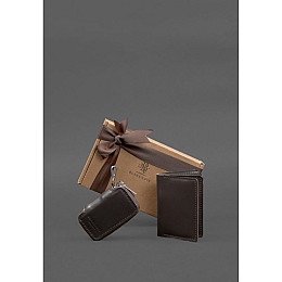 Набір шкіряних аксесуарів BlankNote AUTO 2.0 темно-коричневий