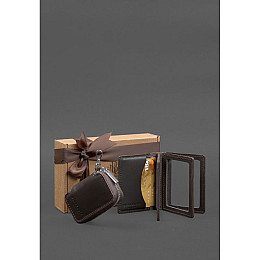 Набір шкіряних аксесуарів BlankNote AUTO 2.0 темно-коричневий