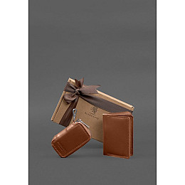 Набір шкіряних аксесуарів BlankNote AUTO 2.0 Світло-коричневий