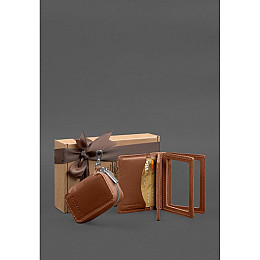 Набір шкіряних аксесуарів BlankNote AUTO 2.0 Світло-коричневий
