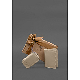 Набір шкіряних аксесуарів BlankNote AUTO 2.0 Світло-бежевий