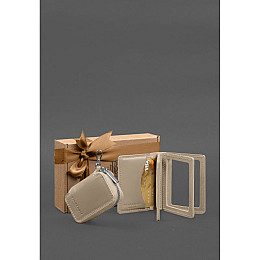 Набір шкіряних аксесуарів BlankNote AUTO 2.0 Світло-бежевий