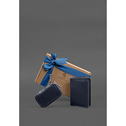 Набір шкіряних аксесуарів BlankNote AUTO 2.0 Темно-синій