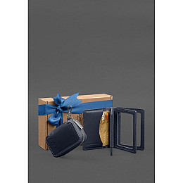 Набір шкіряних аксесуарів BlankNote AUTO 2.0 Темно-синій