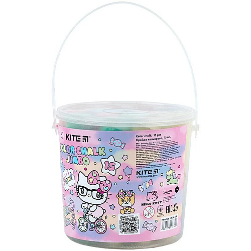 Набор мел для рисования Color chalk jumbo 15 шт KITE (HK24-074)