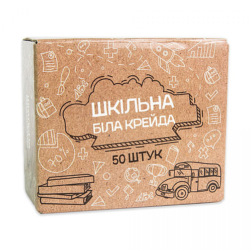 Белый мел Школьный 10 см 50 штук Strateg (50133)