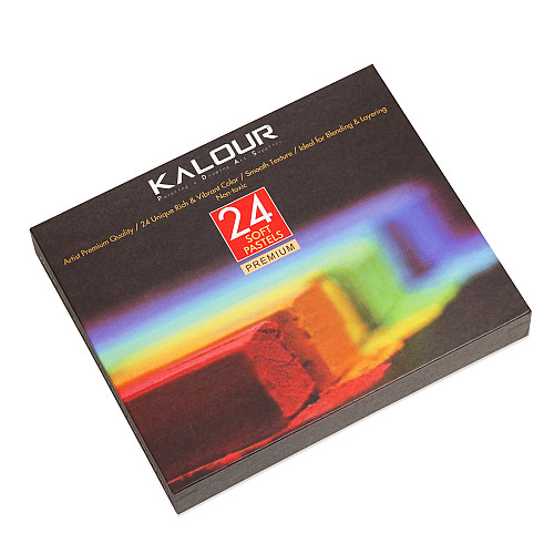 Мягкая цветная пастель для художников Kalour Premium набор из 24 цветов