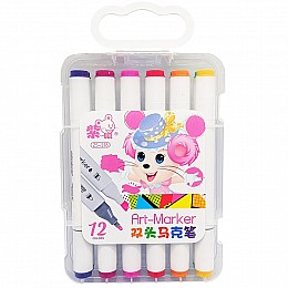 Фломастер 12 цветов Art -Marker Bambi 218-12 Розовый