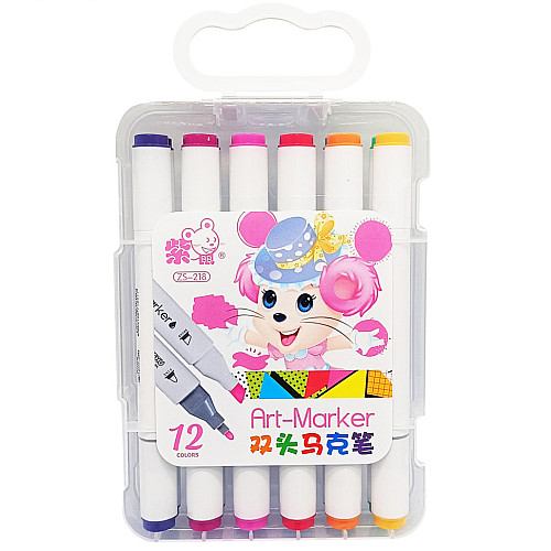 Фломастер 12 цветов Art -Marker Bambi 218-12 Розовый