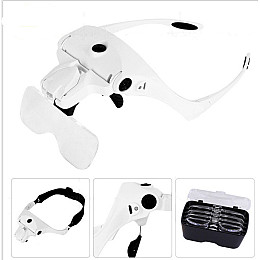 Очки-лупа бинокулярні 9892B2C Magnifier з LED підсвіткою для ремонту ( 9892B2)