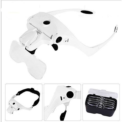 Очки-лупа бинокулярные 9892B2C Magnifier c LED подсветкой для ремонта ( 9892B2)