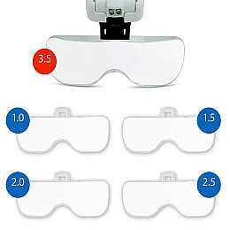 Очки-лупа бинокулярні 9892B2C Magnifier з LED підсвіткою для ремонту ( 9892B2)