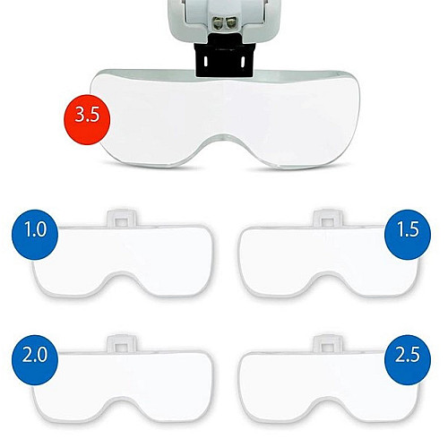 Очки-лупа бинокулярные 9892B2C Magnifier c LED подсветкой для ремонта ( 9892B2)