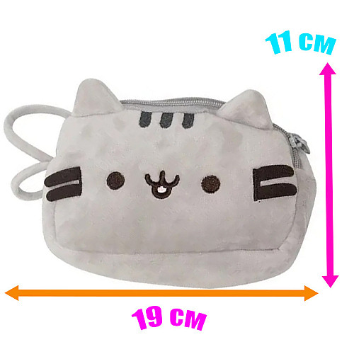 Пенал-сумка косметичка клатч детский 2Life Pusheen cat 19х11 см Серый (v-12158)