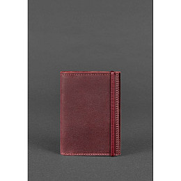 Женская кожаная обложка для паспорта BlankNote 1.0 Crazy Horse Бордовая (BN-OP-1-vin-kr)