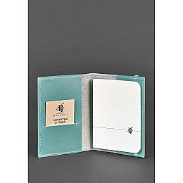 Кожаная женская обложка для паспорта BlankNote1.0 Бирюзовая (BN-OP-1-tiffany)