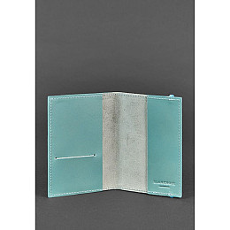 Кожаная женская обложка для паспорта BlankNote1.0 Бирюзовая (BN-OP-1-tiffany)