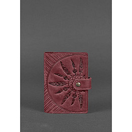 Женская кожаная обложка для паспорта BlankNote 3.0 Инди Бордовая (BN-OP-3-vin-ls)