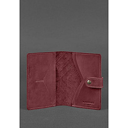 Женская кожаная обложка для паспорта BlankNote 3.0 Инди Бордовая (BN-OP-3-vin-ls)