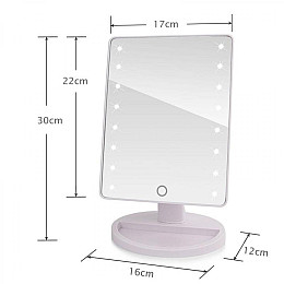 Настольное зеркало с подсветкой 16 LED Mirror Белый