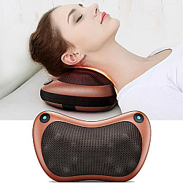Масажер SUNROZ Neck Massager Pillow масажна подушка для області ши та голови Коричневий (SUN1304_2)