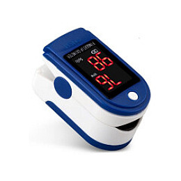 Пульсоксиметр Heal Force Fingertip Pulse Oximeter Синій + багаторазова чорна маска в подарунок (0227)