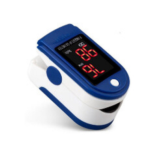 Пульсоксиметр Heal Force Fingertip Pulse Oximeter Синий + многоразовая черная маска в подарок (0227)