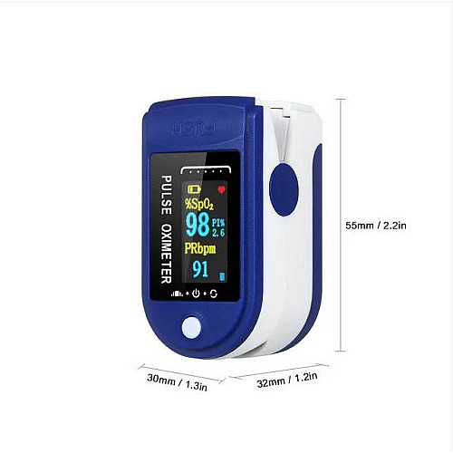 Пульсоксиметр Fingertip Pulse Oximeter LK-88 1 шт Cине-белый (0274)