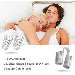 Антихрап клипса от храпа в нос - носовой расширитель от храпа - набор из 8 шт (цилиндры + спирали) в футляре