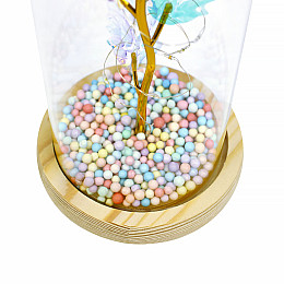 Роза в колбе 24К Lesko KY-1125 Теплий світ з LED підсвіткою