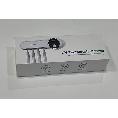 Диспенсер для зубних щіток ультрафіолетовий стерилізатор WHITE SMILE UV Toothbrush sterilizer UV-044 Білий