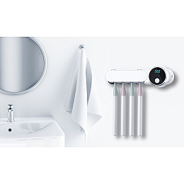Диспенсер для зубних щіток ультрафіолетовий стерилізатор WHITE SMILE UV Toothbrush sterilizer UV-044 Білий