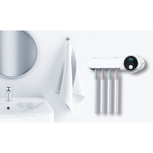 Диспенсер для зубних щіток ультрафіолетовий стерилізатор WHITE SMILE UV Toothbrush sterilizer UV-044 Білий