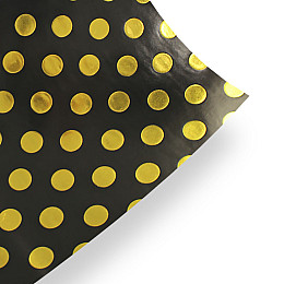 Бумага упаковочна PPW PAPER Lesko PZ001 Чорний Золотий Горох 50*70 см