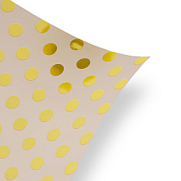 Бумага упаковочна PPW PAPER Lesko PZ001 Рожевий Золотий Горох 50*70 см