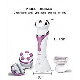 Женский эпилятор массажер многофункциональный на аккумуляторе Dsp 80012 4 в 1