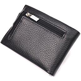 Мужской зажим из натуральной кожи KARYA 21042 Черный