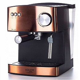 Кофемашина для дома с капучинатором Adler AD 4404 сopper