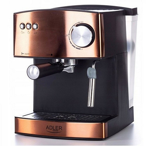 Кофемашина для дома с капучинатором Adler AD 4404 сopper