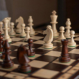 Набор шахматы шашки 2в1 деревянные комплект из натурального дерева 50х50 MADON (165)