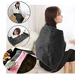 Плед шаль одеяло з підігрівом Lesko Gray usb від повербанка