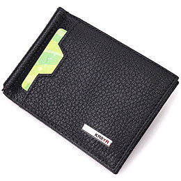 Надежный зажим для денег из натуральной кожи Karya 21354 Черный