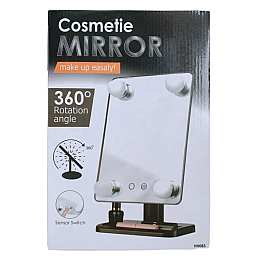 Косметичне дзеркало з LED підсвіткою RIAS HH083 360 Black (3_01478)