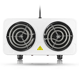 Електроплита настільна RAF R.8020B 2 конфорки спіраль 2000W Білий (3_02421)